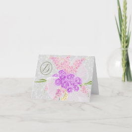 Cartão De Agradecimento Laço transparente rosa Coquette e Buquê 