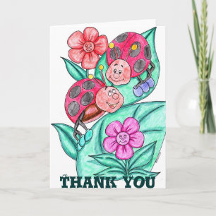 Cartão De Agradecimento Lady Bugs Thank You Card