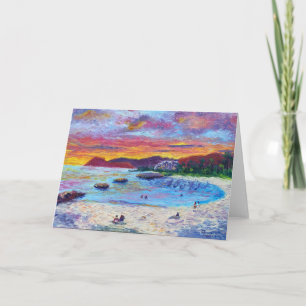 Cartão De Agradecimento Lagoa Havaiana Personalizável 4 Pôr do Sol