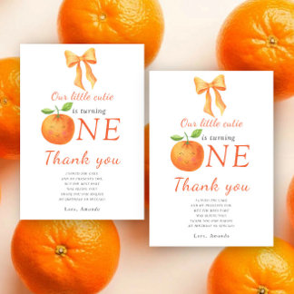 Cartão De Agradecimento Laranja cutie de citrus Festa de aniversário infan