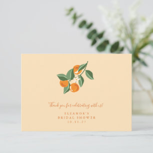 Cartão De Agradecimento Laranjas Boho Vintage de Verão Chuveiro de Noiva P