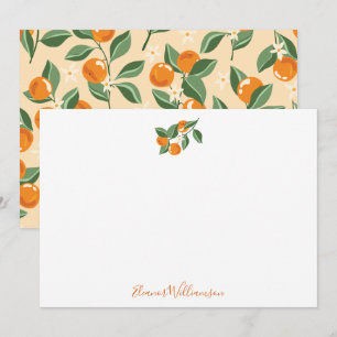 Cartão De Agradecimento Laranjas Boho Vintage de Verão Personalizadas