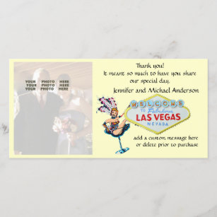 Cartão De Agradecimento Las Vegas que Wedding o obrigado da foto você
