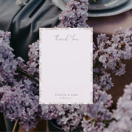 Cartão De Agradecimento Lavanda Chinoiserie Elegante Casamento Obrigado