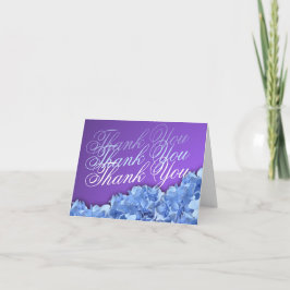 Cartão De Agradecimento Lavanda e Blue Hydrangeas Obrigado