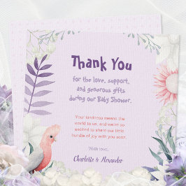 Cartão De Agradecimento Lavanda Encantada Chá de fraldas neutro por sexo