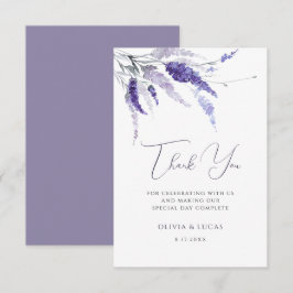 Cartão De Agradecimento Lavanda Floral Botânica Selvagens Boho Casamento