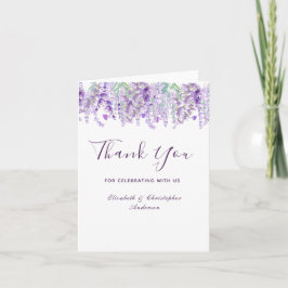 Cartão De Agradecimento Lavanda Floral Botânica Watercolor Casamento