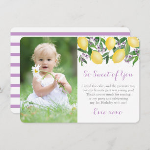 Cartão De Agradecimento Lavanda Lemons Foto de Festa de aniversário de Men