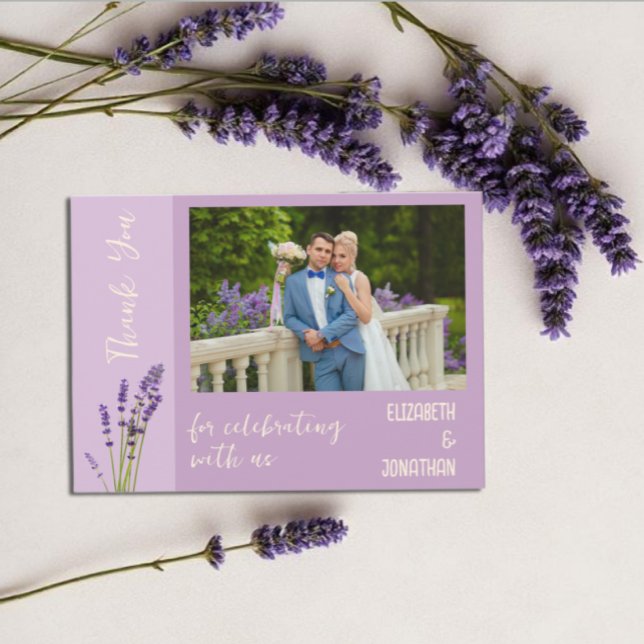 Cartão De Agradecimento Lavanda Love Wedding (Criador carregado)