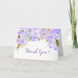 Cartão De Agradecimento Lavanda rosa Floral Obrigado Nota