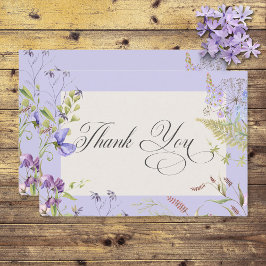 Cartão De Agradecimento Lavanda russa e Lavanda de flores selvagens