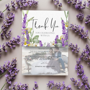 Cartão De Agradecimento Lavanda rustica e casamento com limões Obrigado