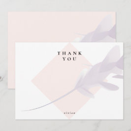 Cartão De Agradecimento Lavanda Violeta Moderna e Vazio de Cor de Pêssego