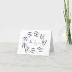 Cartão De Agradecimento Lavanda Watercolor Floral Weding Obrigado