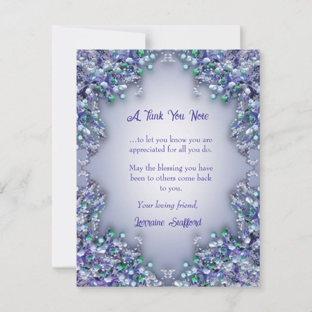 Cartão De Agradecimento Lavender Blue Spring Lilac Florals Thank You Card (Frente)