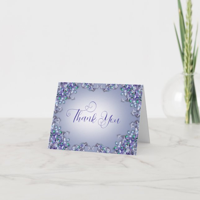Cartão De Agradecimento Lavender Blue Spring Lilac Florals Thank You Card (Frente)