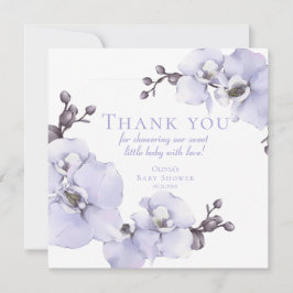 Cartão De Agradecimento Lavender Orchid Baby Shower Thank You Card 