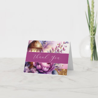 Cartão De Agradecimento Lavender Peonies Light Watercolor Thank You