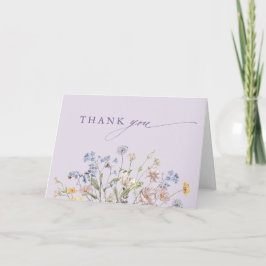 Cartão De Agradecimento Lavender Spring Wildflower Meadow Garden Wedding