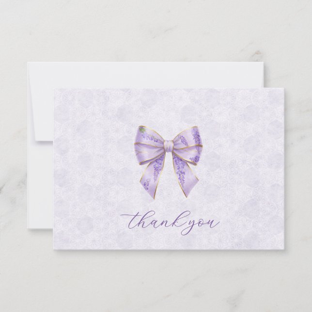 Cartão De Agradecimento Lavender Wisteria Ribbon – Japanese-Inspired (Frente)