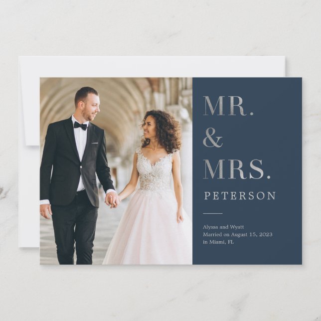 Cartão De Agradecimento Lavish Glow Wedding Anunciando Prata (Frente)