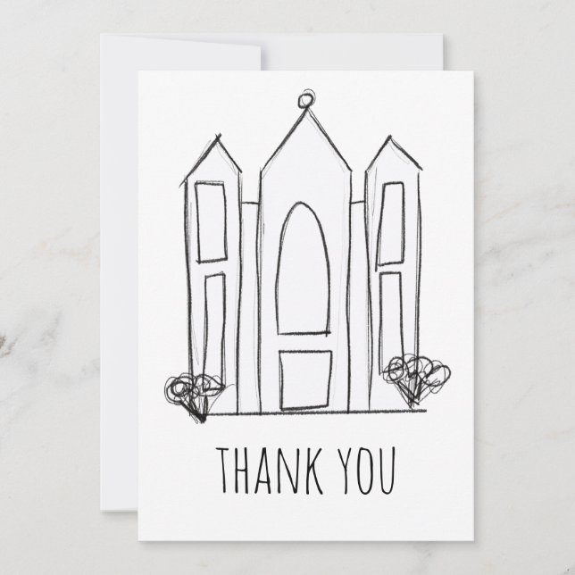 Cartão De Agradecimento LDS Salt Lake City Temple simples mormon moderno (Frente)
