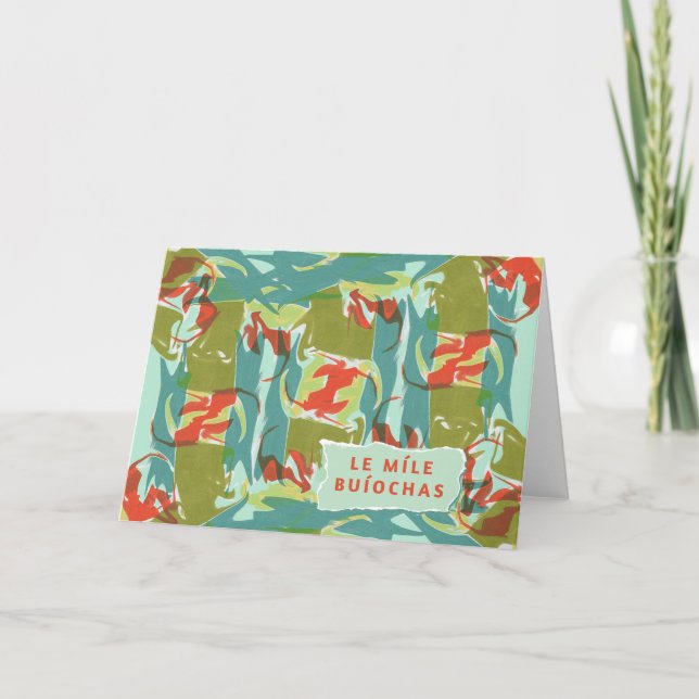 Cartão De Agradecimento Le Míle Buíochas Muitos Obrigados no gaélico irlan (Frente)