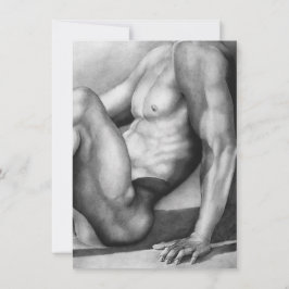 Cartão De Agradecimento Legal Carvão Clássico Moderno Nu Masculino
