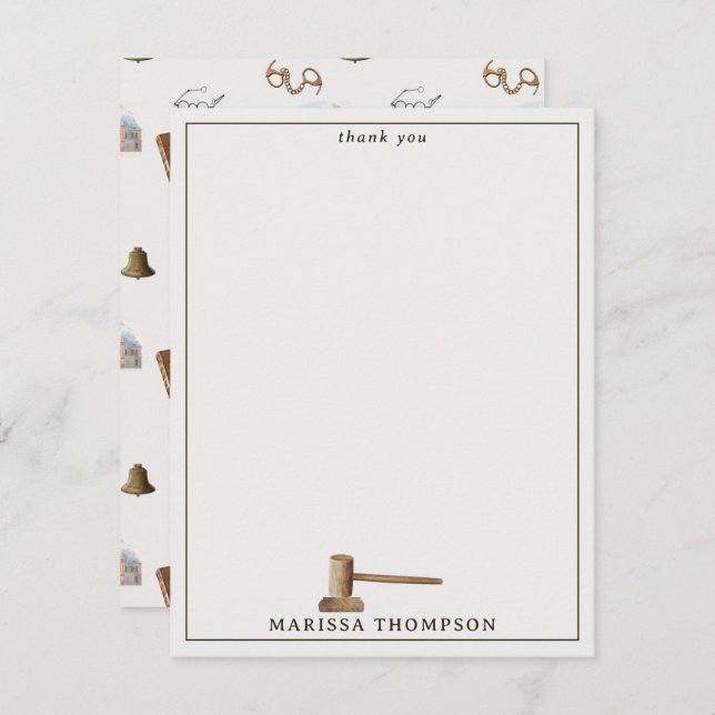 Cartão De Agradecimento Legitimidade Legítima do Gavel (Frente/Verso)