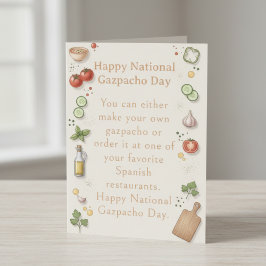 Cartão De Agradecimento legumes engraçados Dia Nacional do Gazpacho
