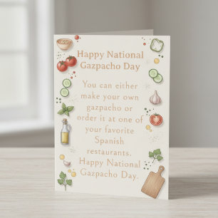 Cartão De Agradecimento legumes engraçados Dia Nacional do Gazpacho