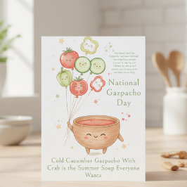 Cartão De Agradecimento legumes engraçados Dia Nacional do Gazpacho