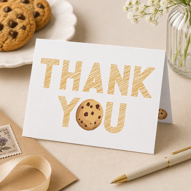 Cartão de Agradecimento Leite & Biscoitos – Biscoi (Cookie Thank You Card)