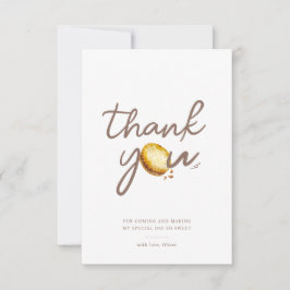 Cartão De Agradecimento Leite e Cookies Primeira Festa de aniversário Obri