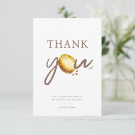 Cartão De Agradecimento Leite e Cookies Primeira Festa de aniversário Obri