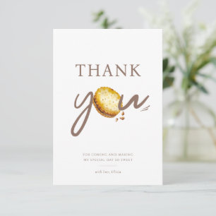 Cartão De Agradecimento Leite e Cookies Primeira Festa de aniversário Obri