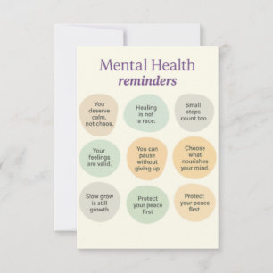 Cartão De Agradecimento Lembrete de Saúde Mental Pastel