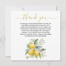 Cartão De Agradecimento Lemon Blossom Bridal Shower Thank You Card