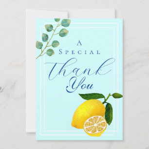Cartão De Agradecimento Lemon Blue Obrigado