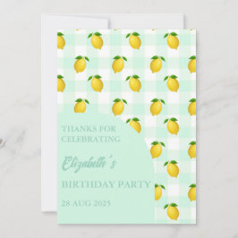 Cartão De Agradecimento Lemon Citrus Summer Birthday