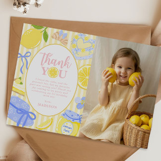 Cartão De Agradecimento Lemon Citrus Summer Lemonade 1st Birthday Photo