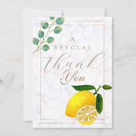 Cartão De Agradecimento Lemon Marble Obrigado