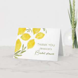 Cartão De Agradecimento Lemons Olive Branch Yellow Italiana Chá de panela