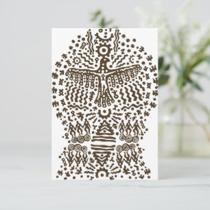 Cartão De Agradecimento Lenda antiga: Pássaro gigante e tendas tribais