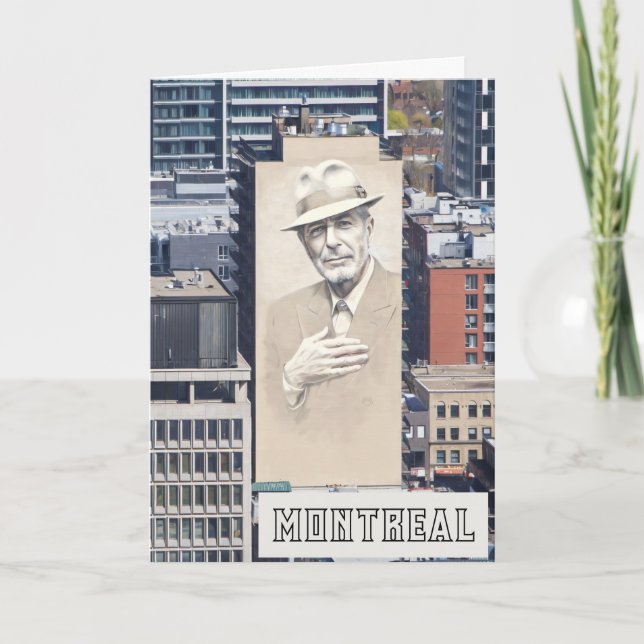 Cartão De Agradecimento Leonard Cohen Mural em Montreal Canadá (Frente)