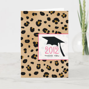 Cartão De Agradecimento Leopard Print Graduation Thank You Card