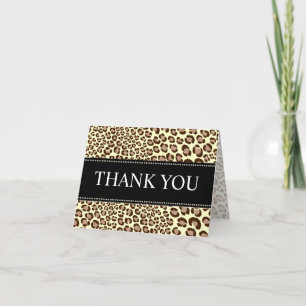 Cartão De Agradecimento Leopardo Impresso/Natural/Cartões Obrigado