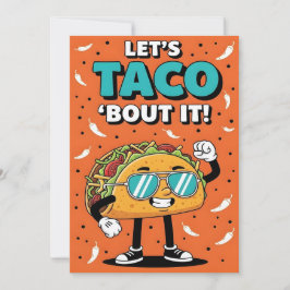 Cartão De Agradecimento Let’s Taco Bout It spicy Mexican food cartoon