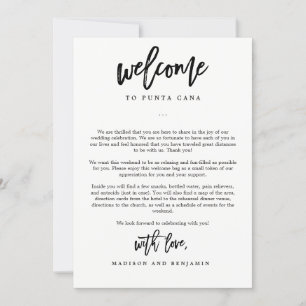Cartão De Agradecimento Letra de boas-vindas EDITABLE COLOR Wedding Itiner